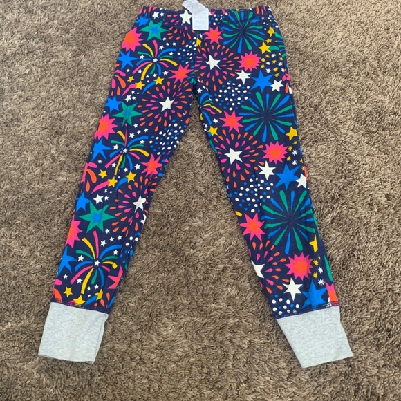 Boden Fireworks 2pc Snug Long John Pajamas Set 7Y Glow in Dark Cotton Pjs - Picture 4 of 9
